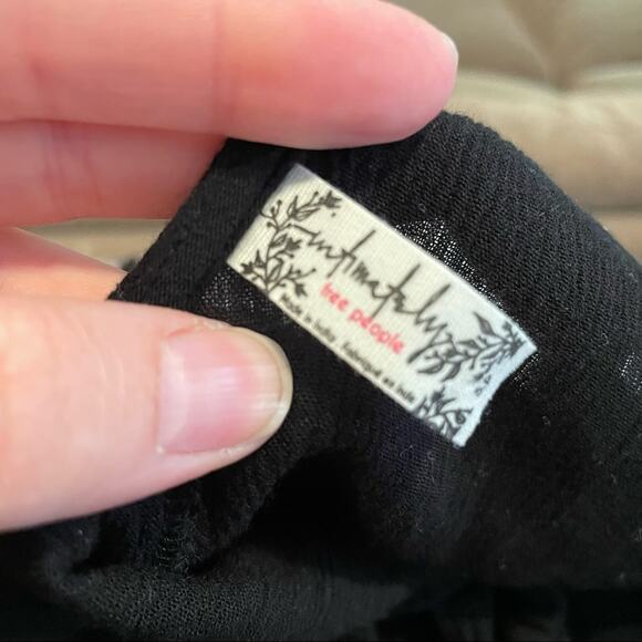 Free People Intimately Black Lace Sleeveless Mini Dress Womens S Slip Beaded - Picture 8 of 10